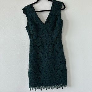 KOOKAI Crochet Lace Mini Dress Green V-Neck Sleeveless Size 42 EU / 10 US